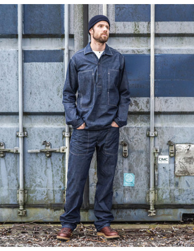 Overhemd 1940 Army Denim Shirt indigo 9 oz -...