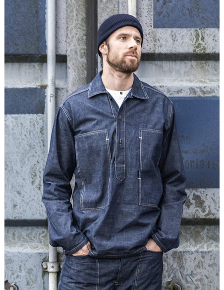 Hemd 1940 Army Denim Shirt indigo 9 oz - Pike Brothers