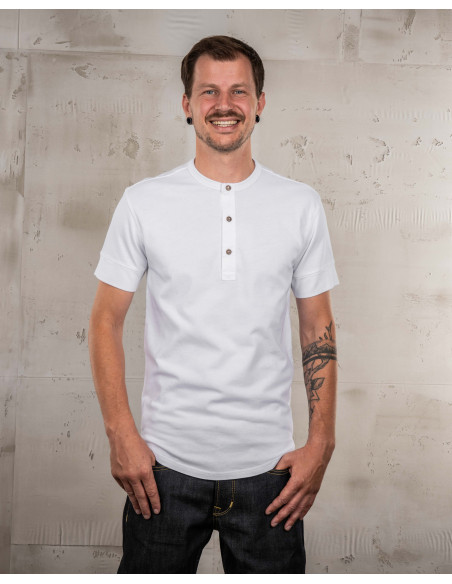 1927 Henley Shirt Short Sleeve Pure White - Pike Brothers