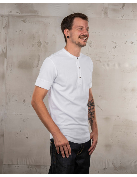 1927 Henley Shirt Short Sleeve Pure White - Pike Brothers