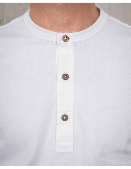 1927 Henley Shirt Short Sleeve Pure White - Pike Brothers