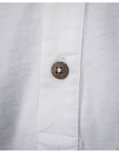 1927 Henley Shirt Short Sleeve Pure White -...