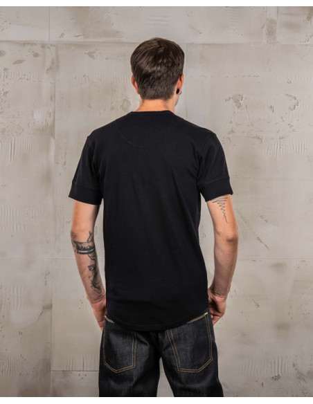 1927 Henley Shirt Short Sleeve Deep Black - Pike Brothers