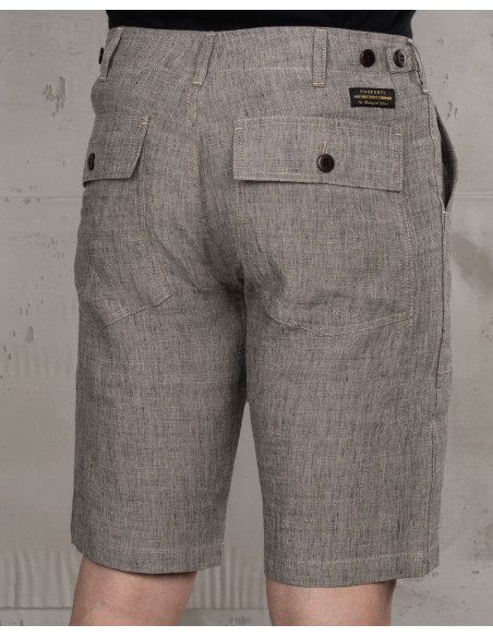 Linnen short 1962 OG-107 Short Sherkin Grijs - Pike Brothers