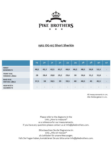 Leinenshort 1962 OG-107 Short Sherkin Grau –...