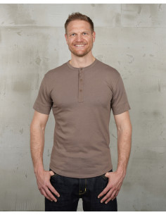 1927 Henley Shirt a maniche corte color fango - Pike...