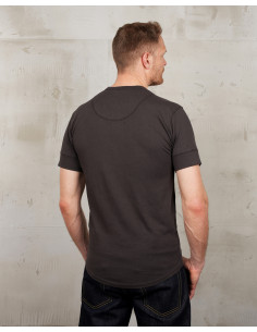 1927 Henley Shirt de manga corta en color café - Pike... 2