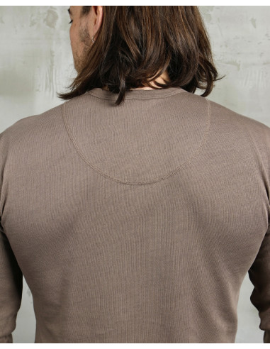 1927 Henley Shirt Long Sleeve Mud - Pike Brothers
