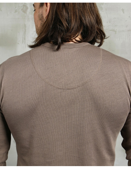 1927 Henley Shirt Long Sleeve Mud - Pike Brothers