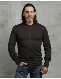 1927 Henley Shirt a maniche lunghe color caffè - Pike...
