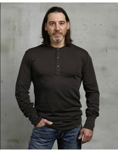 1927 Henley Shirt Long Sleeve Coffee - Pike...