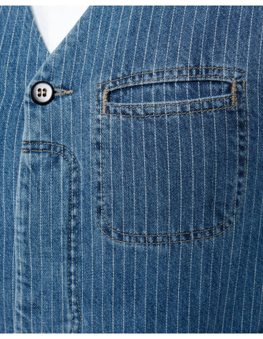 1948 Crafter Vest Blue Wabash Rinsed - Pike...