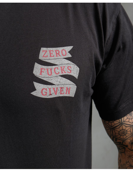T-shirt 1969 Sports Tee Zero Fucks Given Black - Pike Brothers