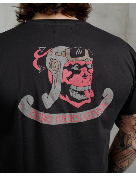 T-shirt 1969 Sports Tee Zero Fucks Given Black - Pike Brothers