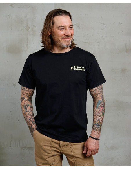 T-shirt 1969 Sports Tee No Monkey Business Black - Pike Brothers