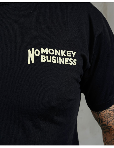 T-shirt 1969 Sports Tee No Monkey Business Black - Pike Brothers