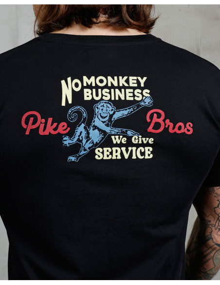 T-shirt 1969 Sports Tee No Monkey Business Black - Pike Brothers