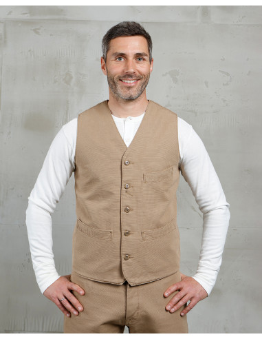 1908 Hazienda Vest Panama Beige - Pike Brothers