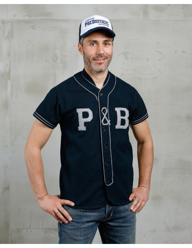 1938 Baseball Shirt Dark Navy - Pike Brothers