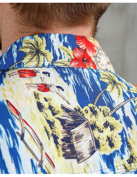Hawaiihemd Pike Brothers 1948 Surf Shirt Random Blue – Pike Brothers
