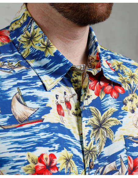 Hawaiihemd Pike Brothers 1948 Surf Shirt Random Blue – Pike Brothers