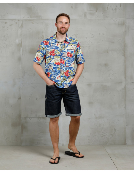 Hawaiihemd Pike Brothers 1948 Surf Shirt Random Blue – Pike Brothers