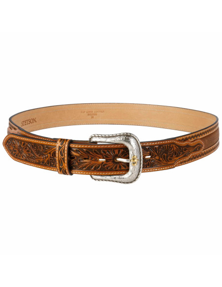 Leren riem Tooled Leather Belt - Stetson