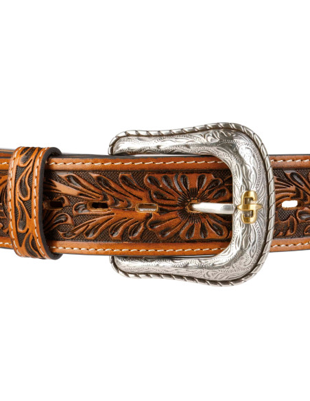 Leren riem Tooled Leather Belt - Stetson