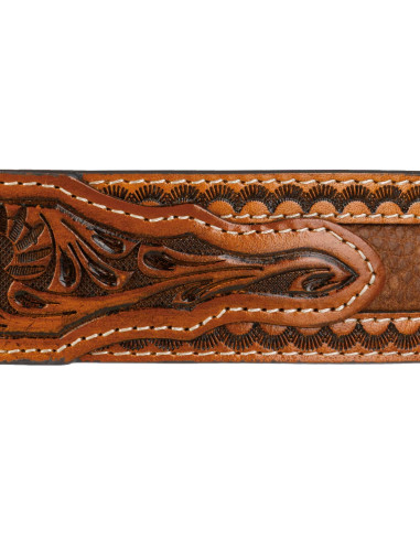 Leren riem Tooled Leather Belt - Stetson