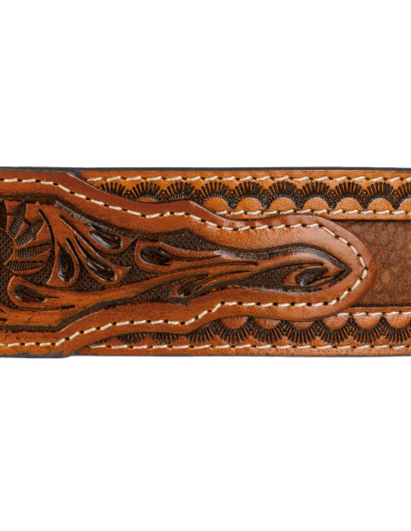 Leren riem Tooled Leather Belt - Stetson