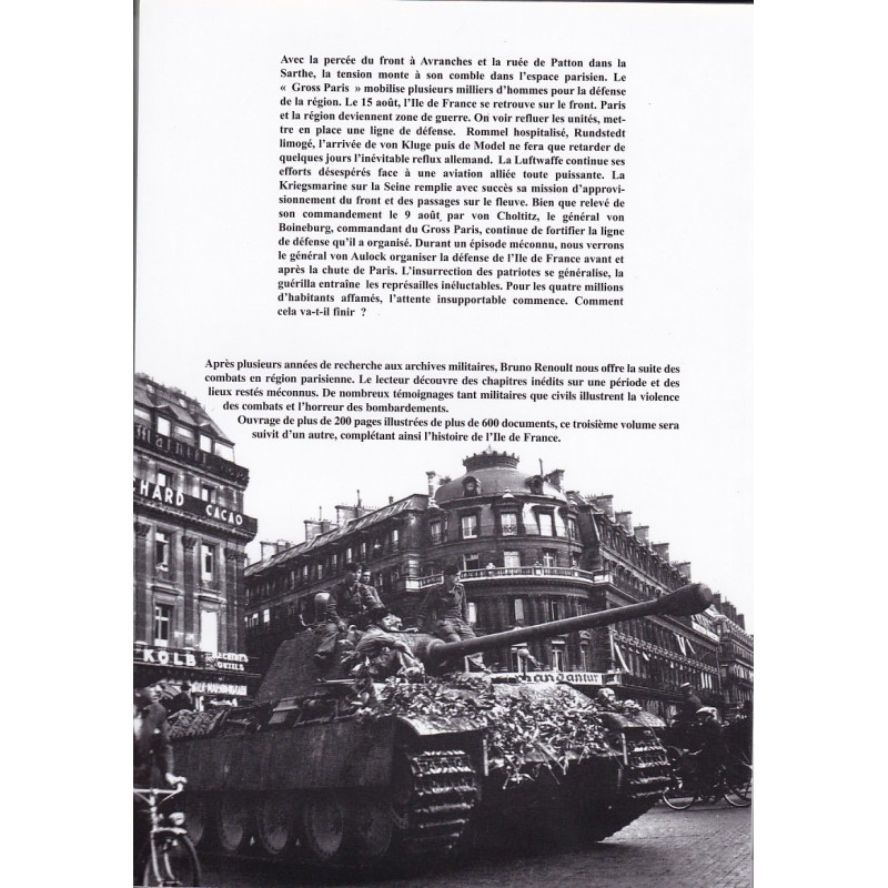 1944 Krieg in der Île-de-France. Band 3, Die Verteidigung des Großraums Paris