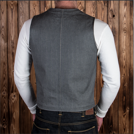 Grey Striped Vest - 1937 Roamer Vest Grey Wabash