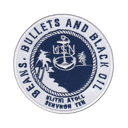 Geborduurd patch USN ServRon 10 - Ulithi Atoll geborduurd Beans, Bullets and Black Oil