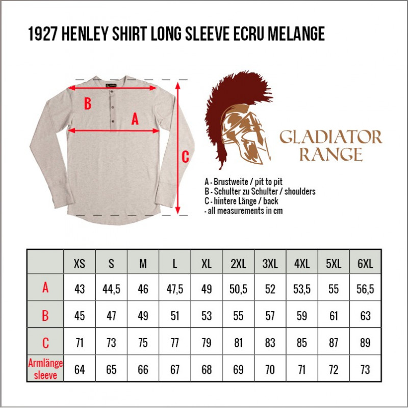 Ecru marl long-sleeve Henley T-shirt with button placket - Pike Brothers 1927 Henley Long Sleeve