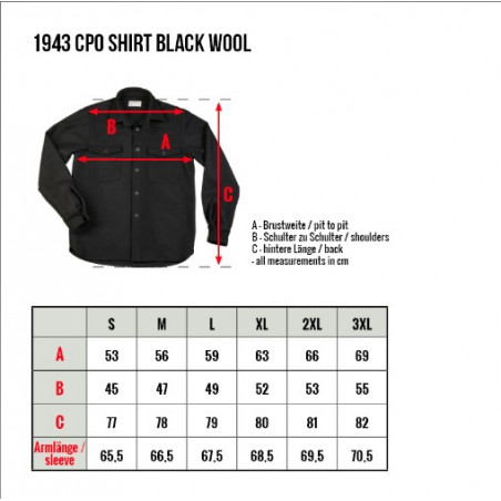 Schwarzes Woll-Deckshemd – 1943 USN CPO Shirt Black Wool Pike Brothers