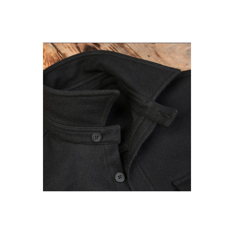 Black wool bridge shirt - 1943 USN CPO Shirt Black Wool Pike Brothers