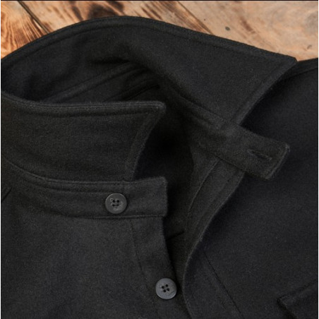 Black wool bridge shirt - 1943 USN CPO Shirt Black Wool Pike Brothers