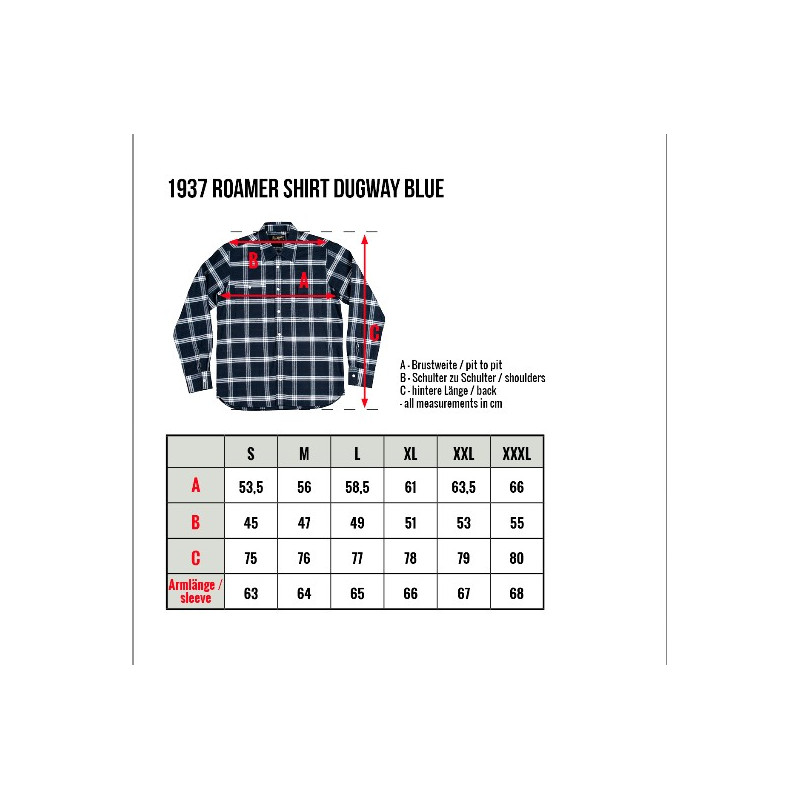 Flanellhemd – 1937 Roamer Shirt Dugway blue Pike Brothers