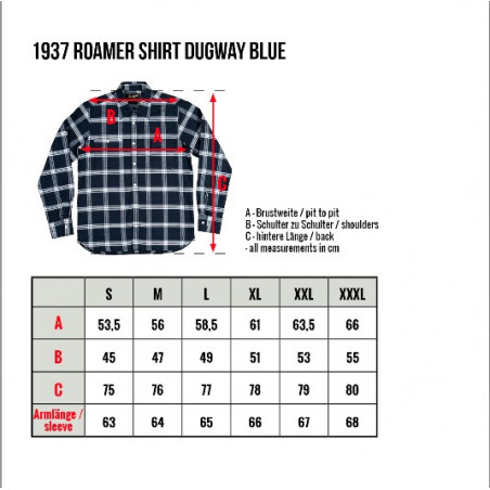 Flanellhemd – 1937 Roamer Shirt Dugway blue Pike Brothers