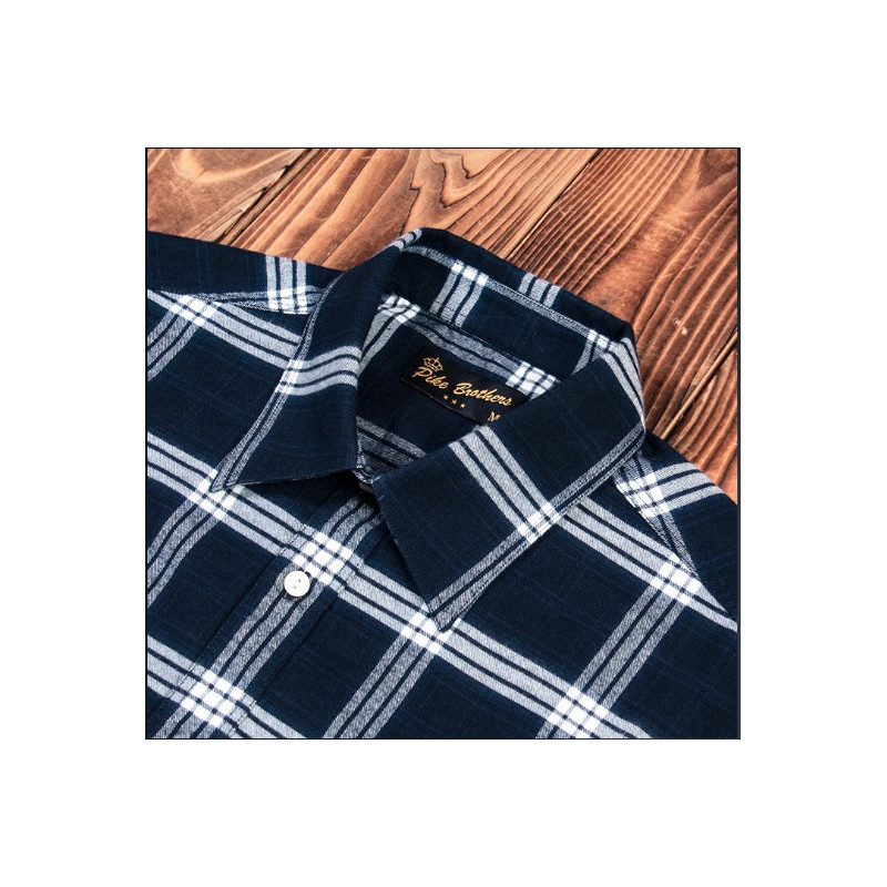 Flannel Shirt - 1937 Roamer Shirt Dugway blue Pike Brothers