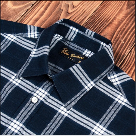 Flanellhemd – 1937 Roamer Shirt Dugway blue Pike Brothers