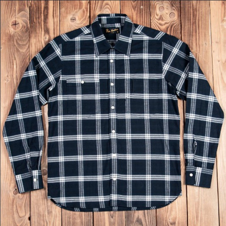 Flannel Shirt - 1937 Roamer Shirt Dugway blue Pike Brothers