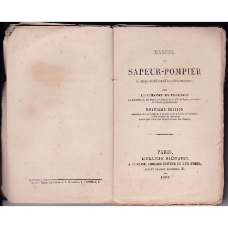 Handbuch des Feuerwehrmanns für den besonderen Gebrauch in Städten und auf dem Land. 8. Ausgabe 1868