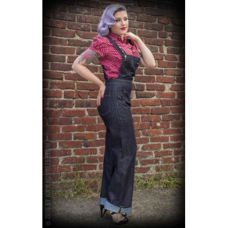 Salopette Denim  - Ladies Denim Dungarees Playsuit - Rumble 59