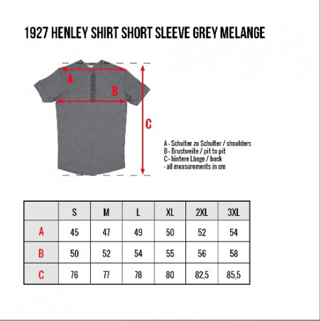 Kurzärmeliges Henley-T-Shirt mit Knopfleiste, grau meliert – Pike Brothers 1927 Henley long Sleeve