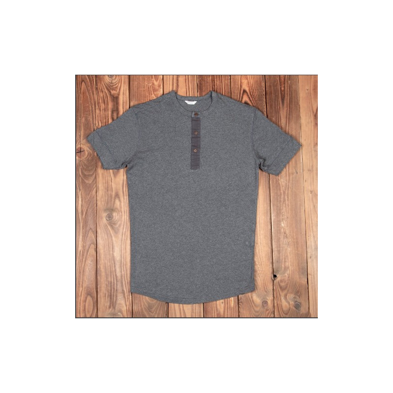 Kurzärmeliges Henley-T-Shirt mit Knopfleiste, grau meliert – Pike Brothers 1927 Henley long Sleeve