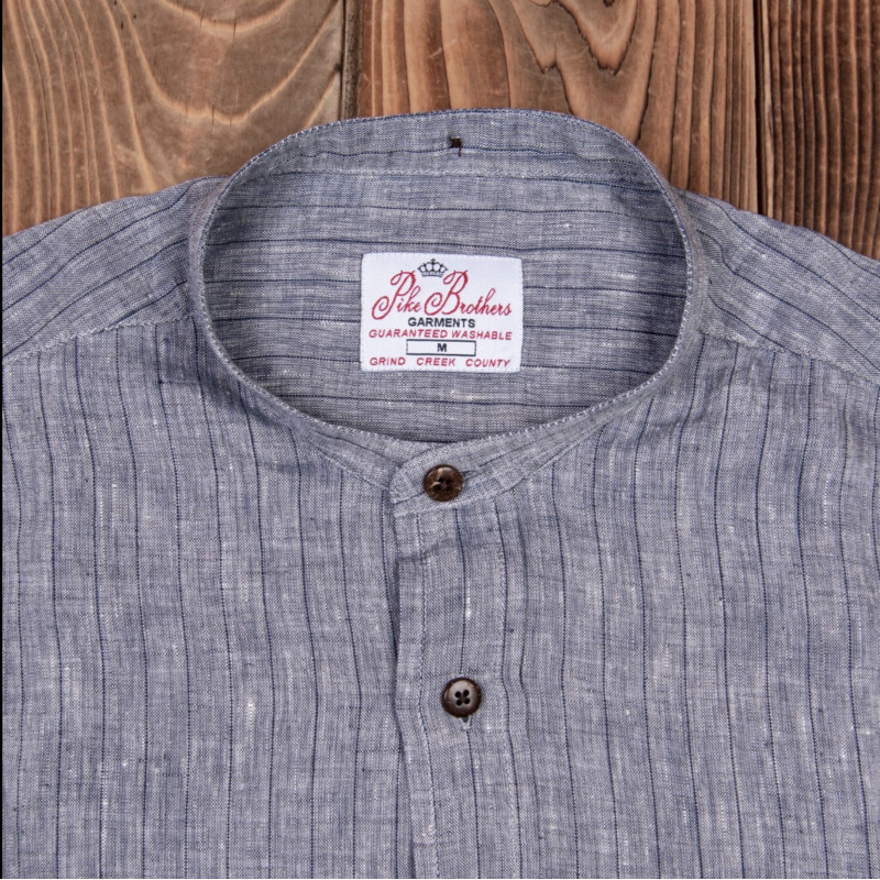 Leinenhemd Hudson Grau – Pike Brothers 1923 Buccanoy Shirt Hudson grey