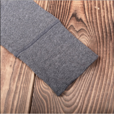 Henley-Langarmshirt mit Knopfleiste, grau meliert – Pike Brothers 1927 Henley long Sleeve grey melange