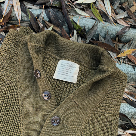 5-Button High Neck US Army 1944 Sweater - High Neck Sweater Olive - Pike Brothers