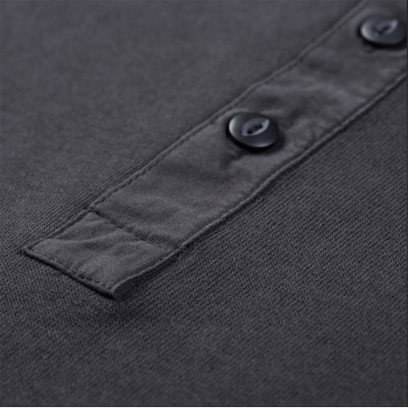 T-shirt henley US 100% coton à manches longues noir- Pike Brothers 1954 Utility Shirt Long Sleeve faded black